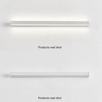 Lámpara de pared larga de línea minimalista nórdica, led, mesita de noche, sala de estar, dormitorio, lámpara de pared interior, blanco - details 8