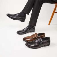 Cubierta de pie cruzada de cuero de estilo británico para negocios y ocio directo para hombres - details 3