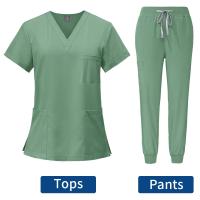 Uniforme médico ajustado para mujer, conjuntos de batas, accesorios de enfermería, batas de cirugía hospitalaria, clínica Dental, salón de belleza, ropa de trabajo - details 4