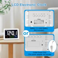 Reloj despertador electrónico de escritorio con pantalla LCD grande a Color, pantalla de fecha y temperatura - details 6