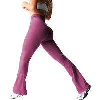Leggings de Flare Negros Suaves para Workout Pantalones de Yoga Traje Deportivo Casual para Gimnasio - details 3