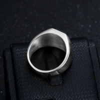 Nueva joyería INS estilo simple anillo negro liso de acero de titanio para hombres - details 2