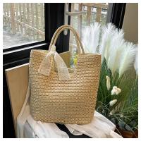 Bolso de hombro tejido hecho a mano Vintage para playa para mujer, bolsas de compras de rafia y ratán, bolsos bohemios para mujer, bolsos informales para viajes y vacaciones de verano - details 24