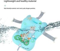 Almohadilla de baño flotante para bebé, almohada de baño de algodón para recién nacidos, asiento de baño antideslizante, hamaca con 3 hebillas de cinturón ajustables para bebés de 0 a 12 meses, transpirable y de secado rápido - details 1