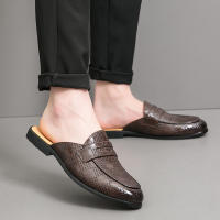 Zapatillas de cuero con punta en relieve para hombre, zapatos cómodos, ligeros, informales, formales, talla 38-47 - details 3