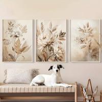 Pósteres impresos artísticos de hojas florales Beige abstractos e pintura en lienzo, decoración nórdica minimalista bohemia para sala de estar, dormitorio, pared del hogar - details 2