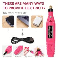 Juego de taladro eléctrico para uñas con diferentes puntas, kit de manicura y pedicura de alta potencia, equipo de arte de uñas - details 2