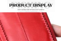Guantes de piel de oveja para mujer, manoplas cortas de terciopelo fino para pantalla táctil, de cuero, de buena calidad, para invierno, 2226 - details 76