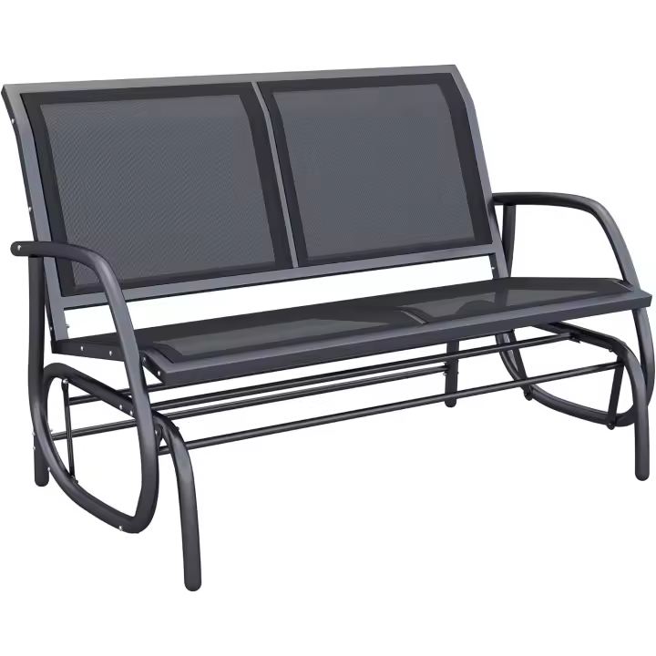 Banco Balancín Tipo Silla Oscilante de Jardín o Patio con 2 Plazas 120x70x85 cm Metal y Tela Texteline - 1