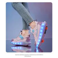 Zapatos De Patinaje Para Niños Y Niñas Con Rodillos Lanterneros Transpirables Tallas Ajustables Para Interior Y Exterior - details 15