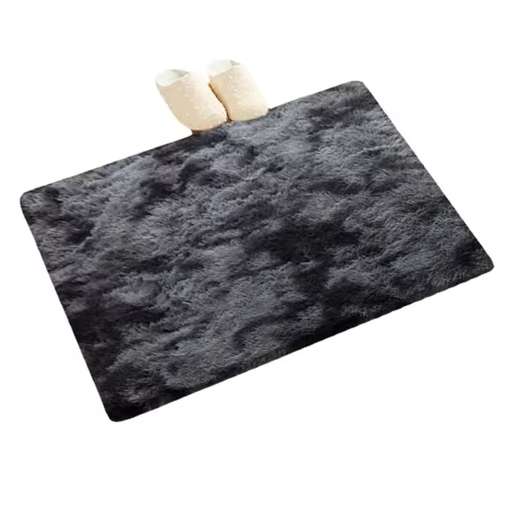 Alfombra de felpa de color gris oscuro, alfombra suave para dormitorio, alfombra mullida, alfombra para sala d, 1 unidad - 1