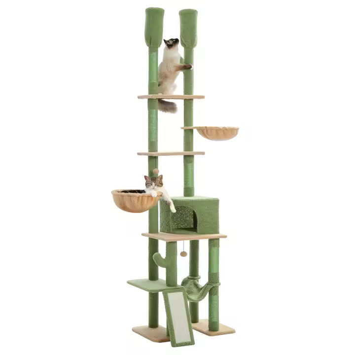 Árbol Rascador para Gatos de la marca PAWZ Road con altura ajustable de 216-285 cm para juegos al aire libre en China apto para todas las razas de gatos - 1