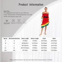 Vestido español flamenco tradicional mujer con volantes, manga larga, dobladillo inclinado, vestido baile Rumba para fiesta Rave - details 0