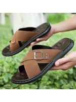 Chanclas de gran tamaño para hombre, sandalias de verano para exteriores, chanclas casuales, cien una palabra, arrastre al aire libre, zapatos de playa - details 11