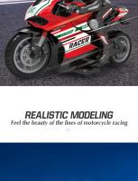 Moto de Carreras RC para Niños Scooter Eléctrico de Alta Velocidad 4 Canales Modelo de Regalo 1/6″ - details 18