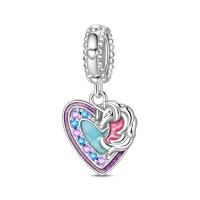 Encanto de Flamenco y Unicornio de Plata Esterlina 925 Joyería de Pulsera Original DIY para Mujeres - details 53