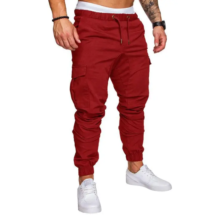 Pantalones cargo informales hombre, pantalón con múltiples bolsillos de moda, a la moda, para exteriores - 1