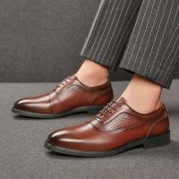 Zapatos formales de cuero genuino para hombres y zapatos casuales de boda Oxford, zapatos de altura de negocios - details 4