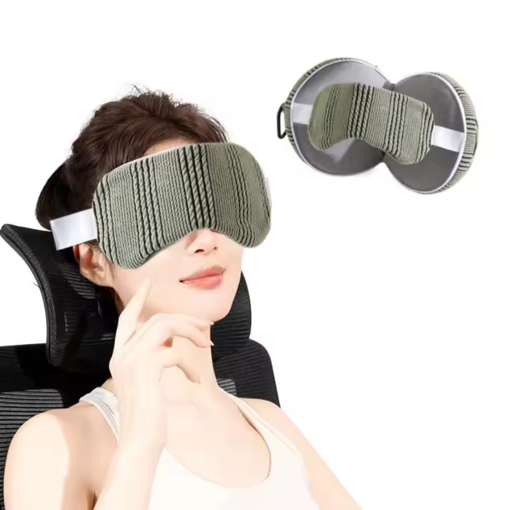 Almohadas portátiles 2 en 1 para el cuello, almohada de viaje en forma de U que bloquea la luz, plegable con máscara para los ojos, almohada para dormir y oficina - 1