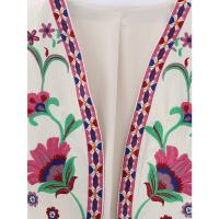 Chaleco Floral bordado Vintage para mujer, chaleco abierto sin mangas, Top corto informal de verano - details 4