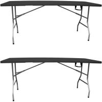 Mesa Plegable Rectangular 180x70x74cm Catering |   Mesa de resina con patas de acero plegables para eventos y terrazas |   Unidad (Blanca) - details 27