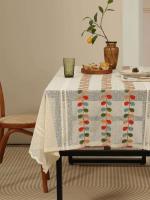 Decoración rural retro de lino rectangular, mantel transparente ENCE, se puede utilizar como decoración para bodas, picnics y - details 1