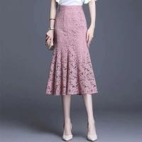 ENCE RAL Falda de punto de cintura alta con cola de pez Moda mujer - details 2