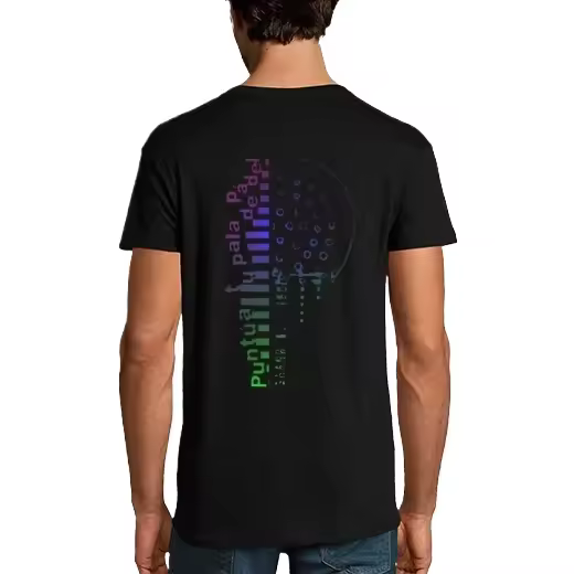 Hombre, manga corta, negra, calidad extra,Camiseta de Pádel Divertido, ropa para exteriores - 1