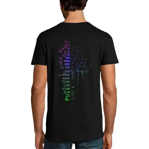 Hombre, manga corta, negra, calidad extra,Camiseta de Pádel Divertido, ropa para exteriores - 1