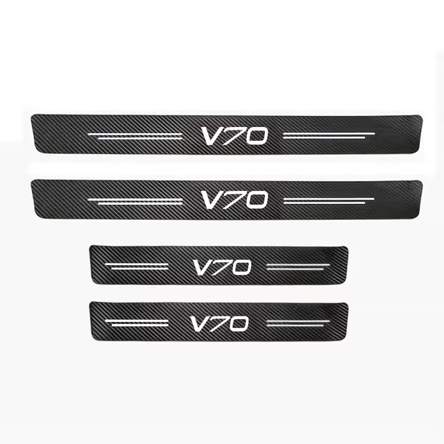 Piezas de vehículos de motor, 4 Uds., pegatinas para coche, tira de umbral de fibra de carbono para piezas de automóvil Volvo V70 - 1