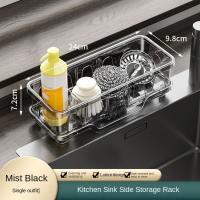 Partición desmontable para fregadero de cocina, estante de esponja de secado rápido, a prueba de humedad, autodrenante, organizador para fregadero de cocina - details 9