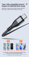 Cable de carga súper rápida 3 en 1, 6A, 66W, 1,2 M, 2M, cargador Micro USB tipo C, nailon trenzado para iPhone, Xiaomi, Samsung - details 4