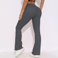 Leggings a prueba de sentadillas para mujer, levantamiento de glúteos, pantalones de tiburón micro acampanados, pantalones de yoga de cintura alta - details 27