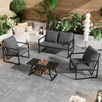 Conjunto de Muebles de Jardín para 4 Personas Sofá, Mesa de Café, Cojines - details 11