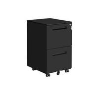 Gabinete de Archivos Móvil con 2 Cajones Cierre, Para Documentos de Oficina, Carpetas Suspendidas, Montado, 39 x 50 x 69,5 cm Negro Mate OFC52BK - details 5