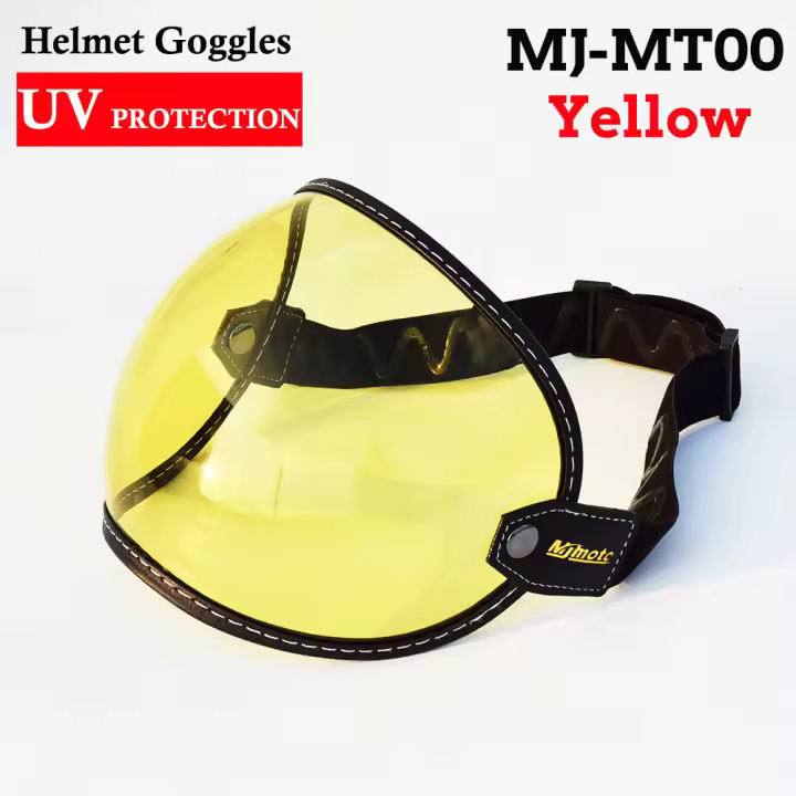 Universal adecuado casco de motocicleta protector de burbuja visera lente casco gafas lente multicolor retro cara completa media máscara gafas - 1