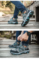Zapatos de senderismo al aire libre para hombre, zapatillas deportivas de escalada para hombre, botas de montaña impermeables para caza táctica - details 11