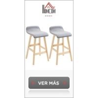 Juego de 2 Taburetes de Bar Tapizados en PU Taburetes Altos de Cocina con Asiento 70 cm de Altura Patas de Madera para Cocina Comedor 40x42x91 cm Blanco - details 11