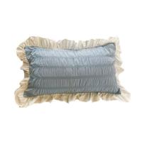 Funda de almohada con volantes de Color caramelo Simple, funda de almohada de princesa de estilo nórdico suave, toalla de almohada cómoda de 48x74cm para dormitorio de niñas, 2 uds. - details 9