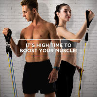 Set De Bandas De Resistencia Para Ejercicio 5 Tubos Con Anclaje En Puerta Manijas Para Piernas Y Tornillos De Tobillo Barril De Fitness - details 0