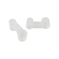 Comedero para pájaros de 5 uds., bebedero transparente para pájaros, taza de plástico con doble boquilla, taza de agua para palomas, guía de agua para loros, pollo - details 3