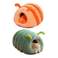 Nido para gatos con cojín extraíble, almohada con forma de gusano, jaula para mascotas a prueba de viento, retención de calor, cueva, casa para gatos de invierno - details 12