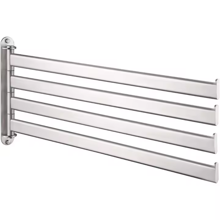 ‎ 4x25 x 53 cm Baño Giratorio Toalleros de Baño Pared con 4 Barras Acero Inoxidable Cepillado - 1