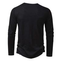 Camiseta 2025, polo Henry de algodón de bambú, camiseta de manga larga a la moda para hombre - details 6