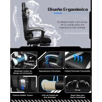 Silla de Oficina Silla Gaming con Reposapies Silla Ergonómica con Ruedas Silla Ordenador Ajustable Silla con Soporte Lumbar Capacidad MAX 136 KG Rojo - details 13