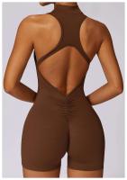 Monos deportivos sin mangas V Back Scrunch Traje de yoga de una pieza con cremallera - details 22