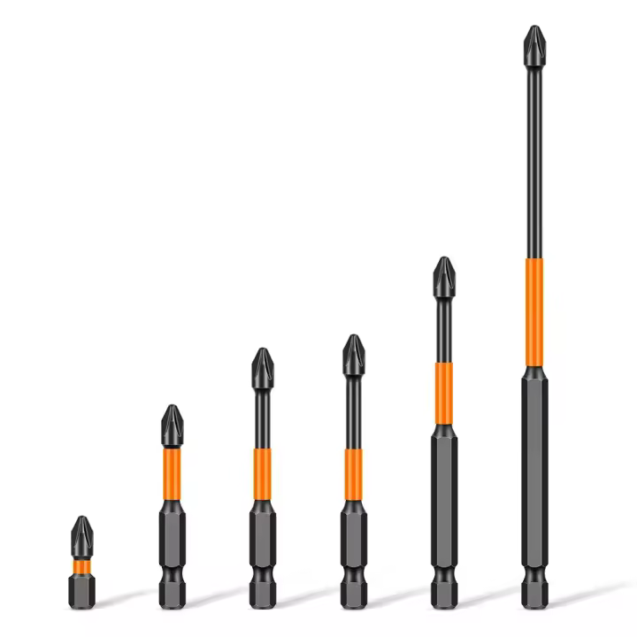 6 uds/10 Uds antideslizante PH2 cabeza de lote magnética resistente a impactos S2 broca de acero de aleación destornillador de mano 25/50/65/70/90/150mm - 1