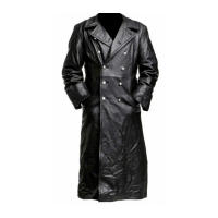 Cortavientos largo de talla grande para hombre, chaqueta de doble botonadura, abrigo de cuero militar alemán para COSPLAY - details 4