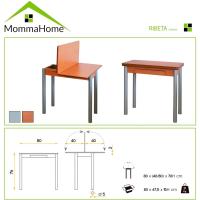 Mesa de Cocina Extensible Moderna Estilo Blanco/Plata Tamaño 80x40/80x78 cm RIBETA - details 10