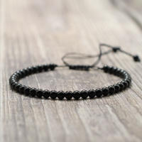Pulsera minimalista de piedra ajustable para hombre, pulsera hecha a mano de 4mm de ágata Natural, cuentas de roca turquesa roja, Pulseras de joyería exquisitas - details 4